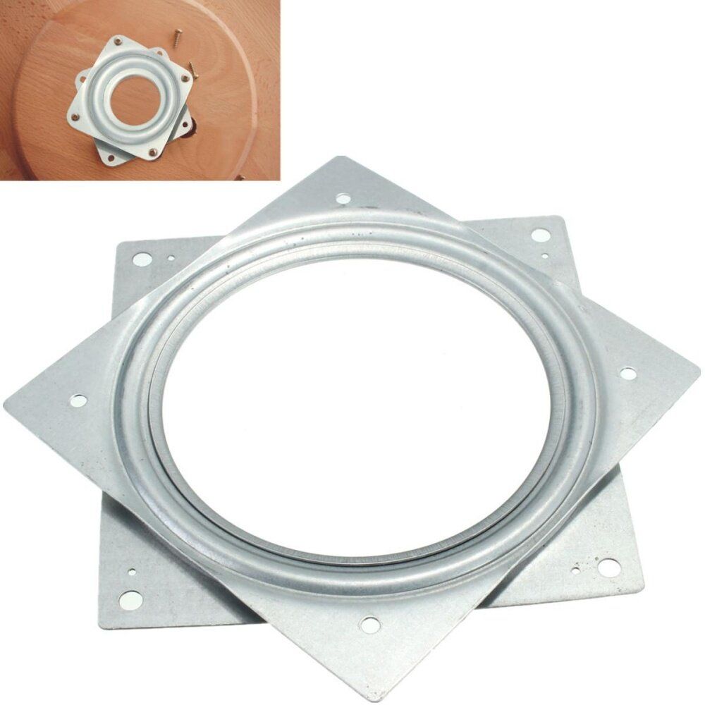 Heavy Duty Metal Bearing Rotating Swivel Turntable Plate TV Rack Desk Lazy Susan Square 6 Inch Square 6 Inch