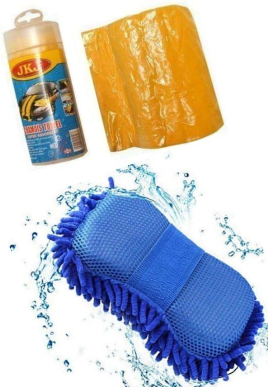 Chamois Towel Super Absorbent + Sponge 2in1