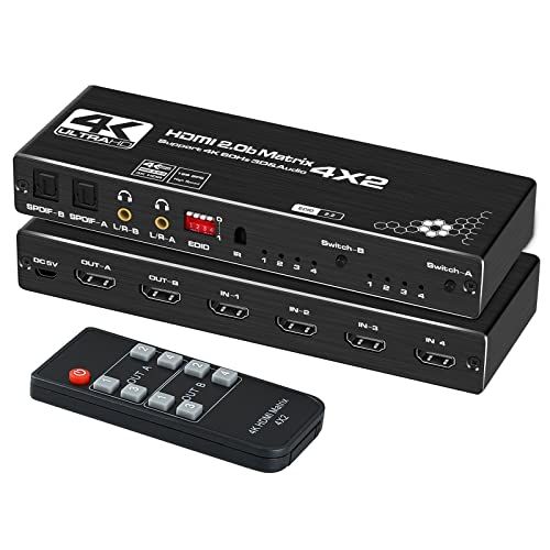 4K60Hz 4x2 HDMI Matrix Switch Avedio Links HDMI 20b Matrix S