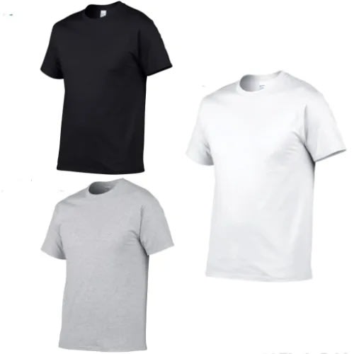 T-shirts - Black + White & Ash - 3pcs