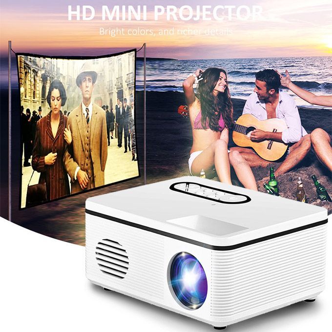 Max 100 "HD Large Screen TV Projector 600Lumens 1080P Android Home Beamer Video Player