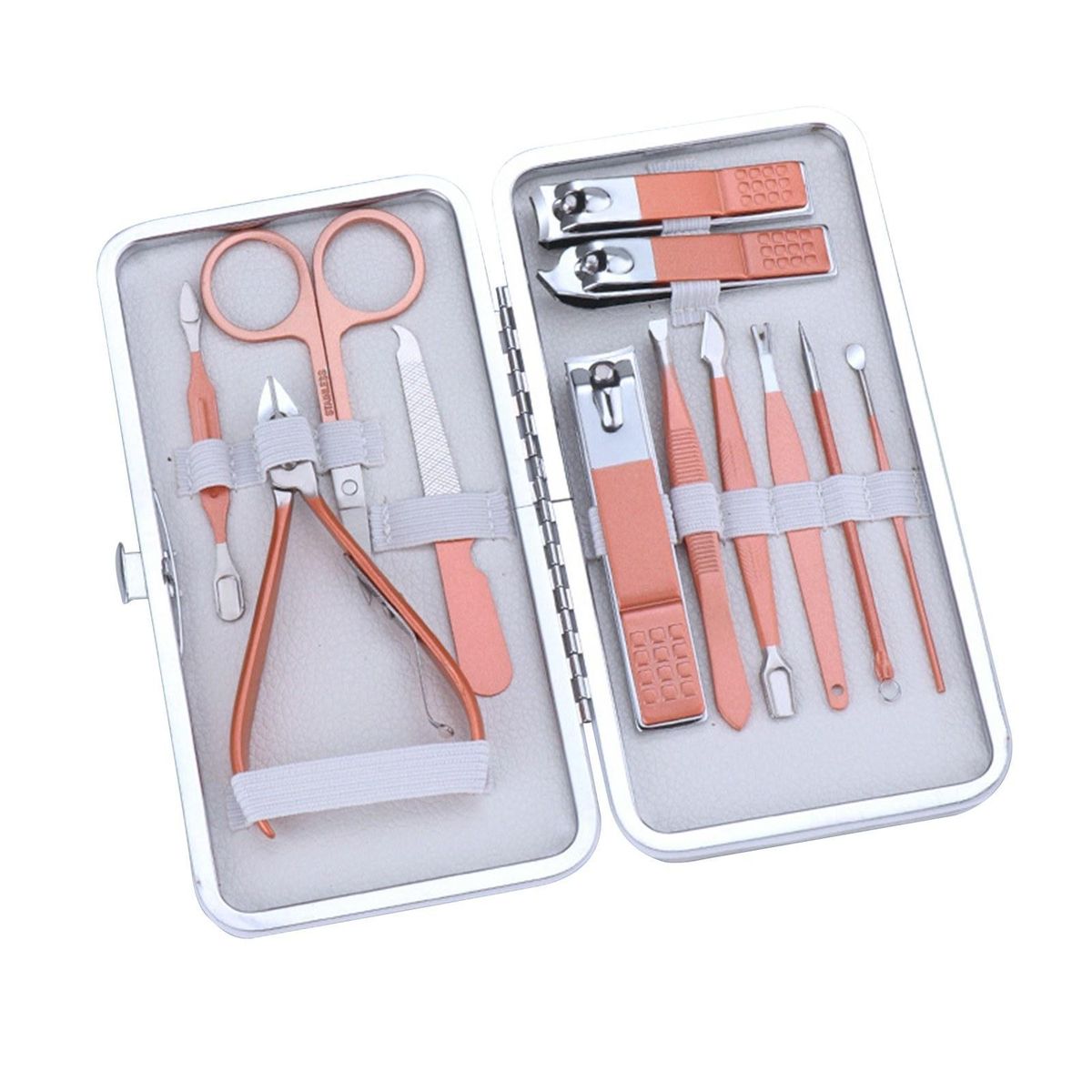 12PCS Manicure Set with Case Professional Pedicure Set Nail Clipper Stainless Steel Salon Grooming Kit for Men Women Parents Elder Patient Travel Nail Care