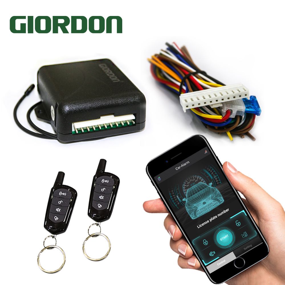 Giordon Universal 12v Car Alarm Systems Auto Remote Central