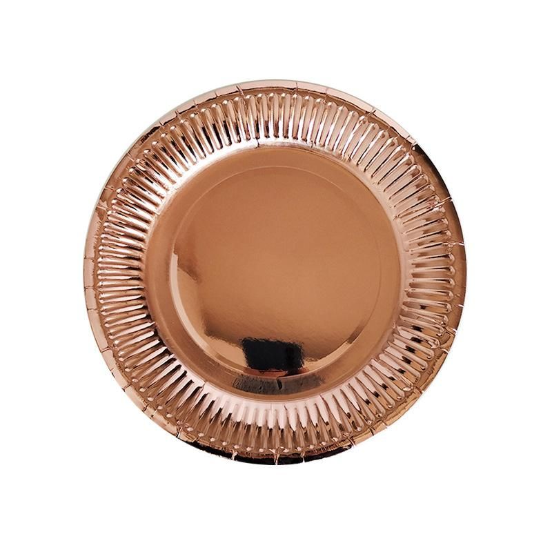 Rose Gold Party Disposable Tableware Set Paper Plate Cup Kids Adult Birthday Wedding Bachelorette Party Decoration Baby Shower
