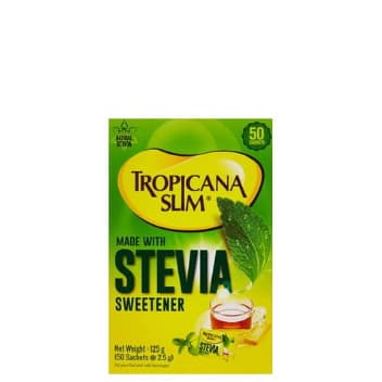 Tropicana Slim Stevia Sweetener - 50 Sachets x 125g