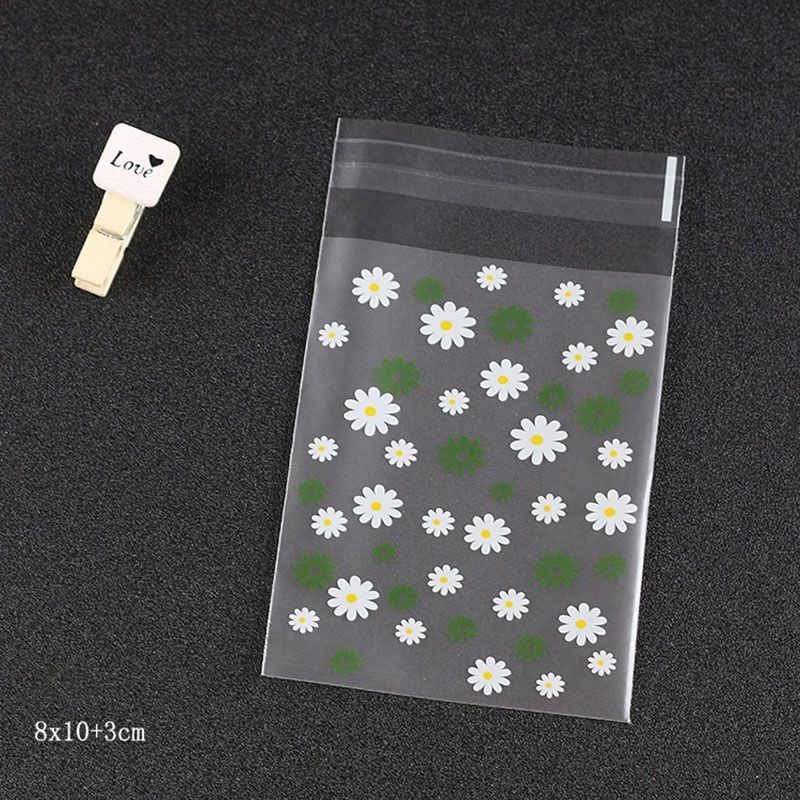 100Pcs Plastic Bags Transparent Ziplock Food Packaging For DIY Biscuits Snack Baking Package Decor Kids Gift Supplies-8cmX10cm