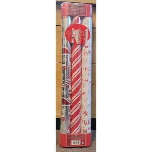 Kirkland Signature Double-sides Gift Wrap -3 Rolls- 60 Sq. Ft -Red