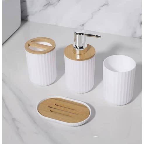 4pcs Bathroom Accessories Set - White
