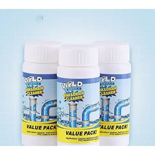 Powerful Sink & Drain Cleaner Kitchen Sewer Pipe Channel Cleaning Powder - 3 Pieces - 110g