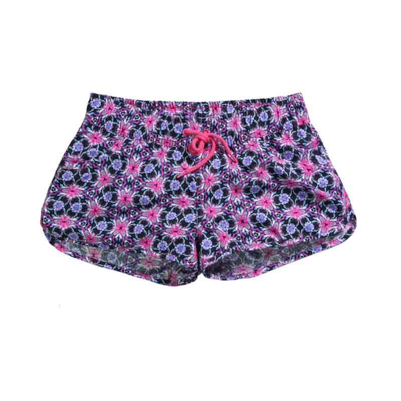2017 Summer Floral Pom Pom Ball Shorts Women Beach Tassel
