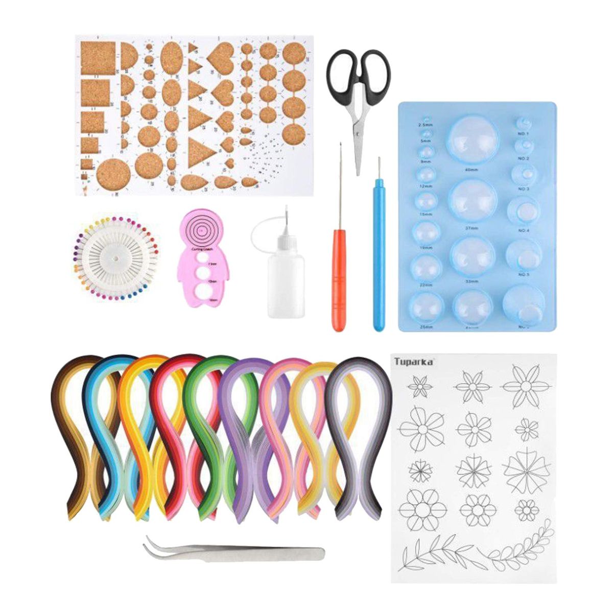 Quilling Paper Tool Kit Gradient 9 Colors 900 Strips Full Set