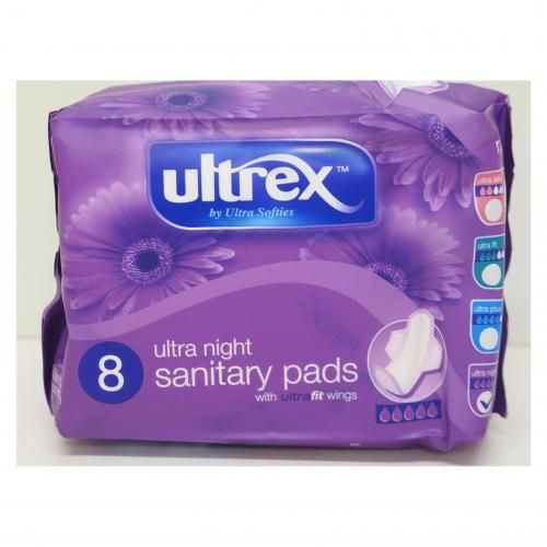 Ultra Night Sanitary Pad With Ultra Fit Wings 8Pads X 48