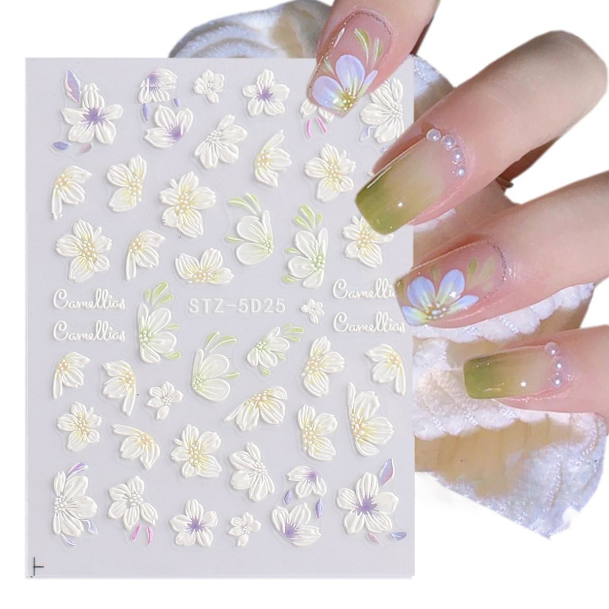 1 Set 3D Sticker 3D Simple Flower Nail Embossed Sticker G