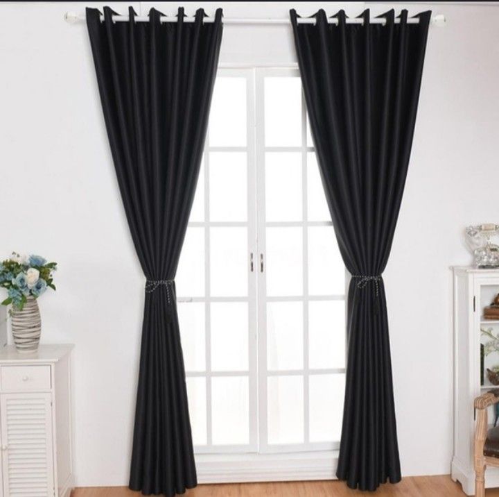 7.5ft. By 7.5ft. High Quality Black Plain Curtain