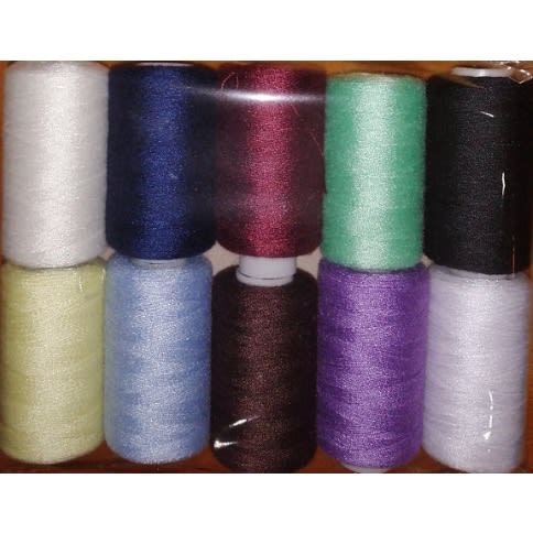 10 Large Spools Of Polyester Thread, Assortment 3
