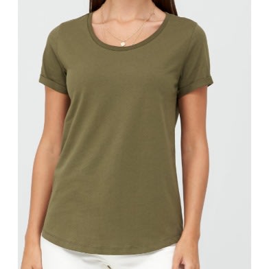 Scoop Neck Tee - Stone