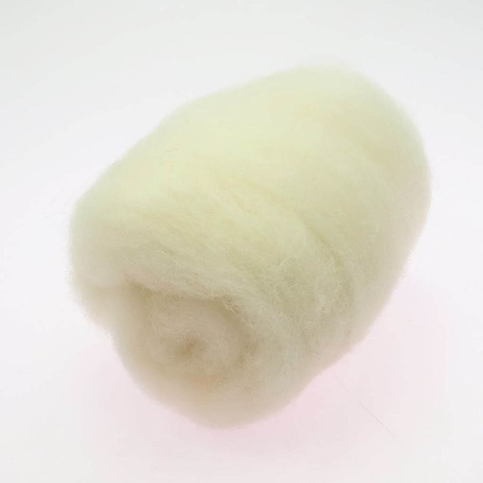 10g Wool Roving Fiber Hand Spinning Crafts For Doll Handmade White