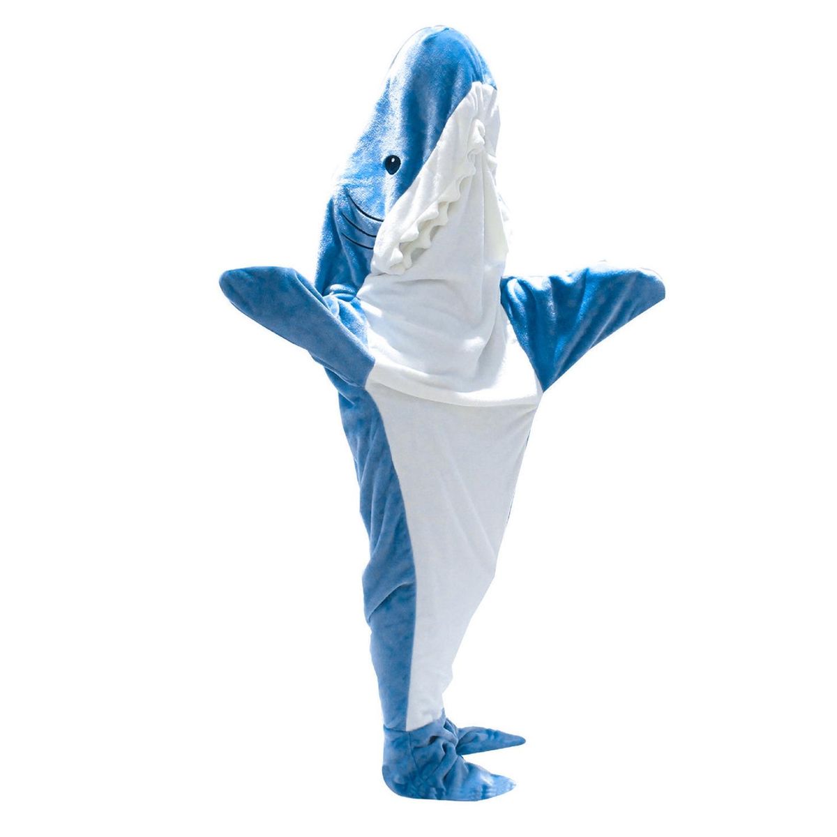 Hoodie Sleeping Bag Shark Cosplay Hoodie Blanket Ultra Soft for Adults Blue White