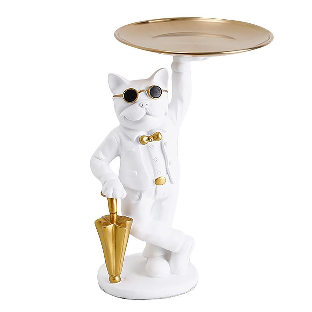 1Pcs Bulldog Storage Tray Resin Home Animal Lover