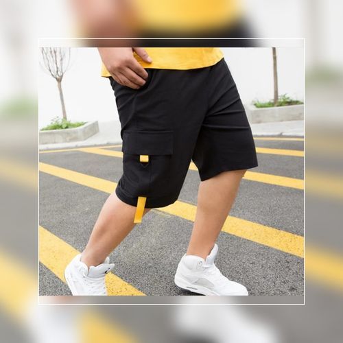 Black Summer Cargo Combat Short (Black )