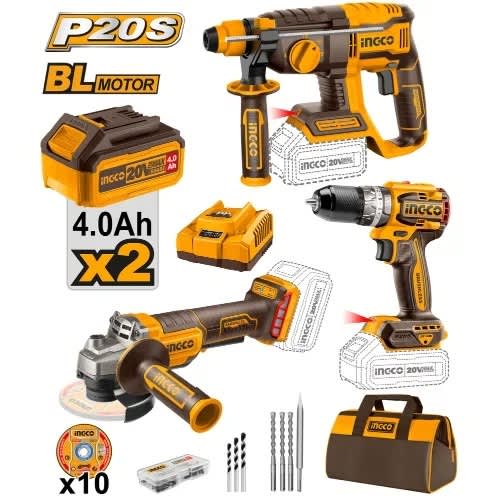 Total Ingco Cordless Combo - 3 Pcs Set - 20V
