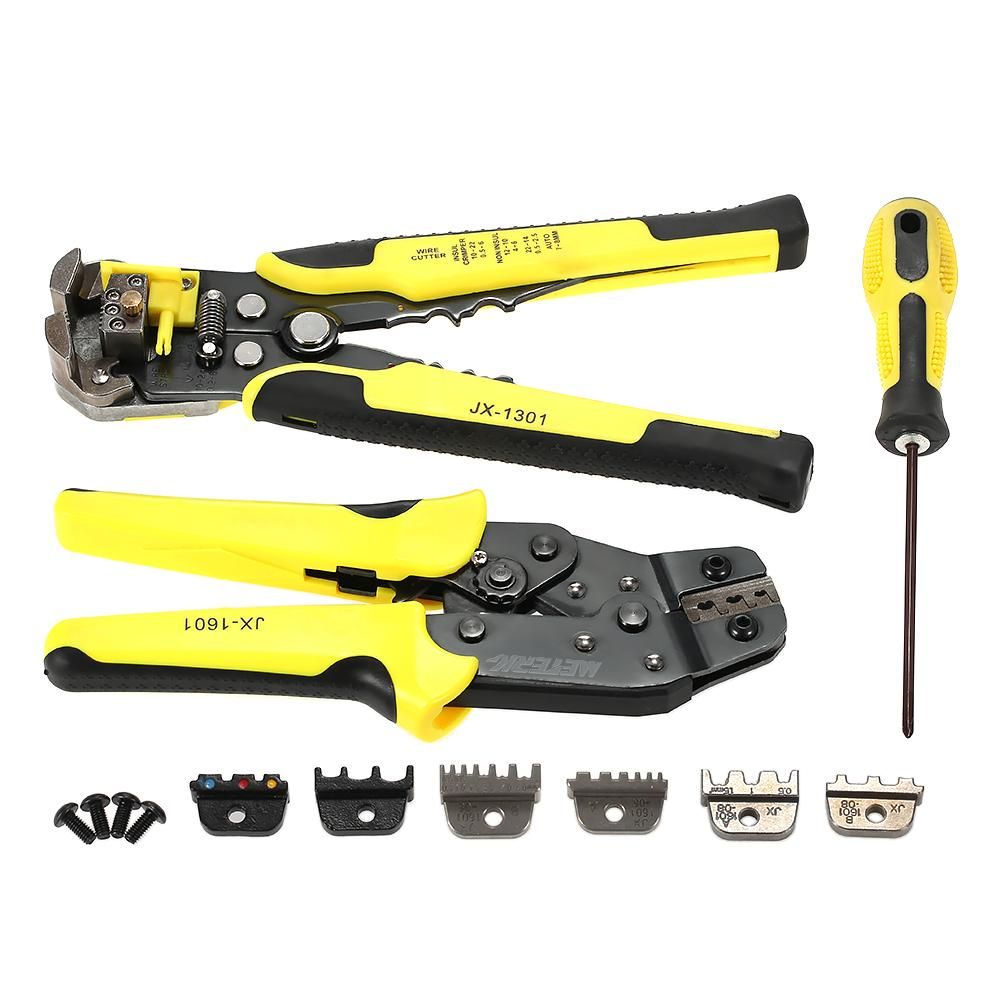 Meterk Professional 4 In 1 Wire Crimpers Engineering Ratcheting Terminal Crimping Pliers Bootlace Ferrule Crimper Tool Cord End Terminals With Wire Stripper