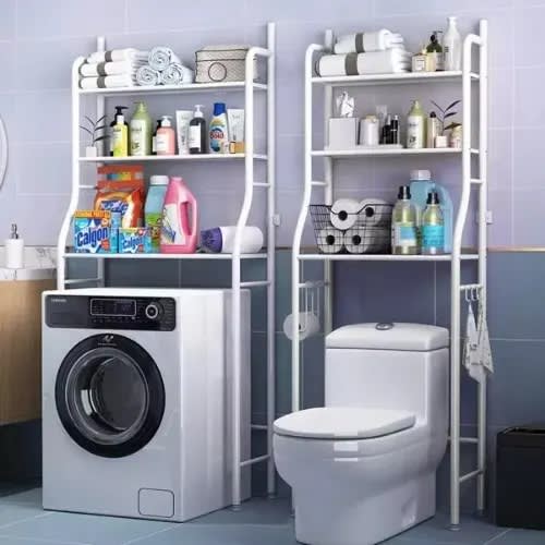 2 In 1 Bathroom Storage Shelf - Toilet & Washing Machine Rack
