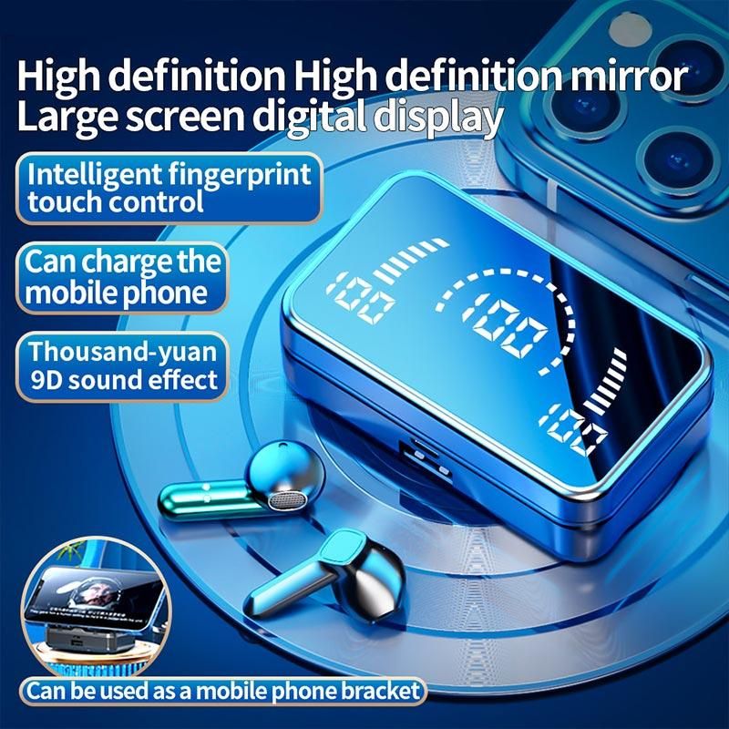 S20 Black Wireless Lifestyle Waterproof Headphones LED Display Touch Type