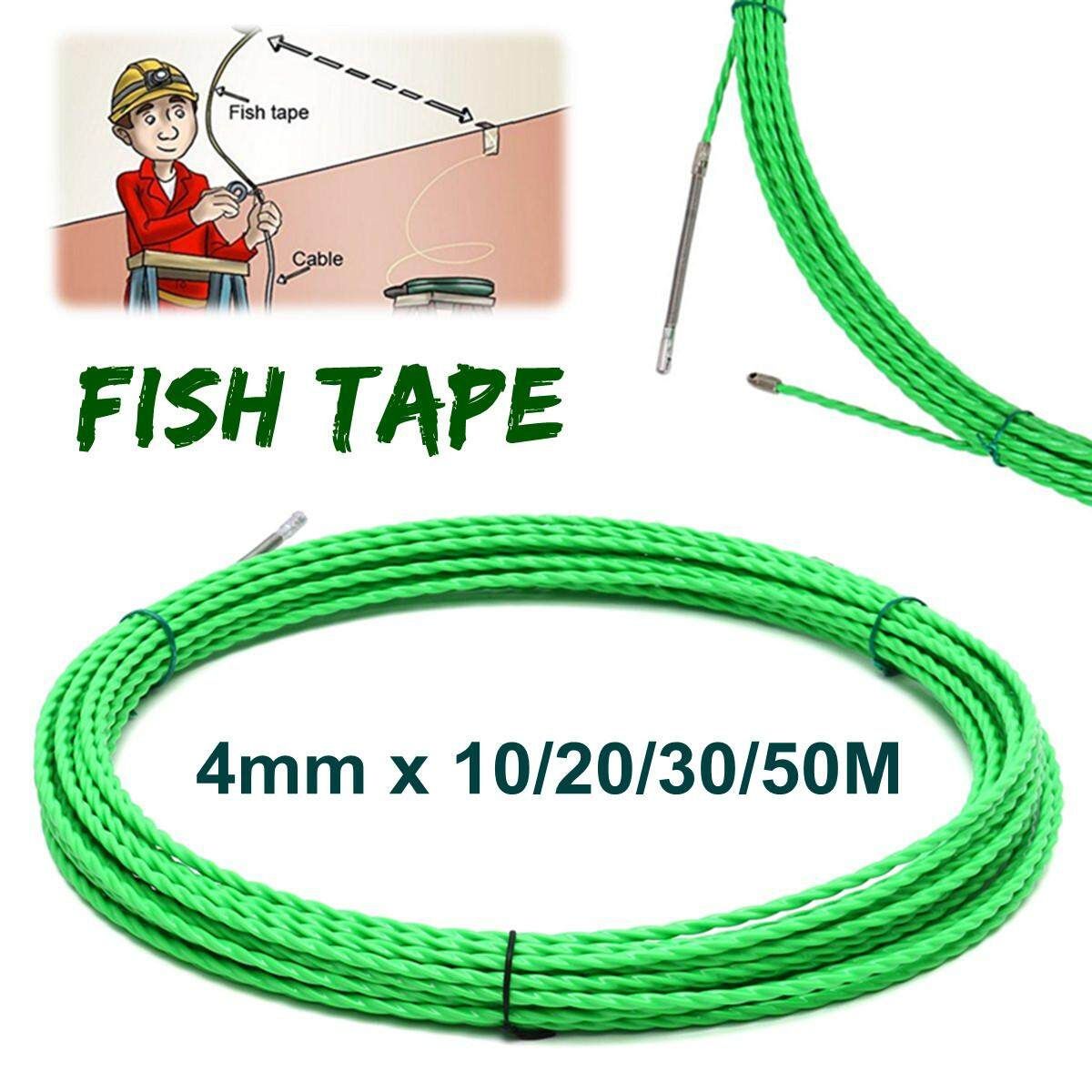 4mm Cable Push Puller Rodder Conduit Snake Fish Tape POM Wire # 50m 50m