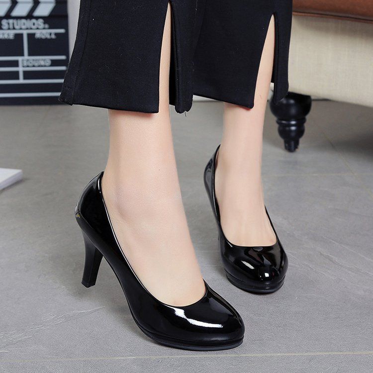 Office Lady Pumps Elegant Stilettos - Black