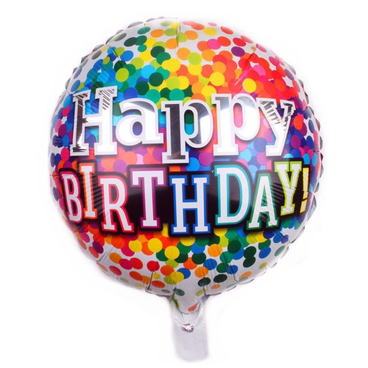 10 PCS 18-inch Round Happy Birthday Balloons