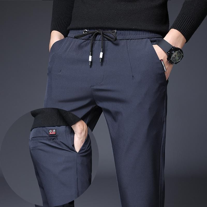 Summer tight pants for men Casual clothing for outdoor running Classic charging  black gray slim fast drying 38