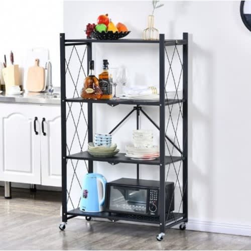 4 Layer Aluminium Steel Foldable Shelf Rack