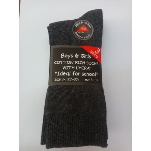 3 Pair Lycra Socks - Grey