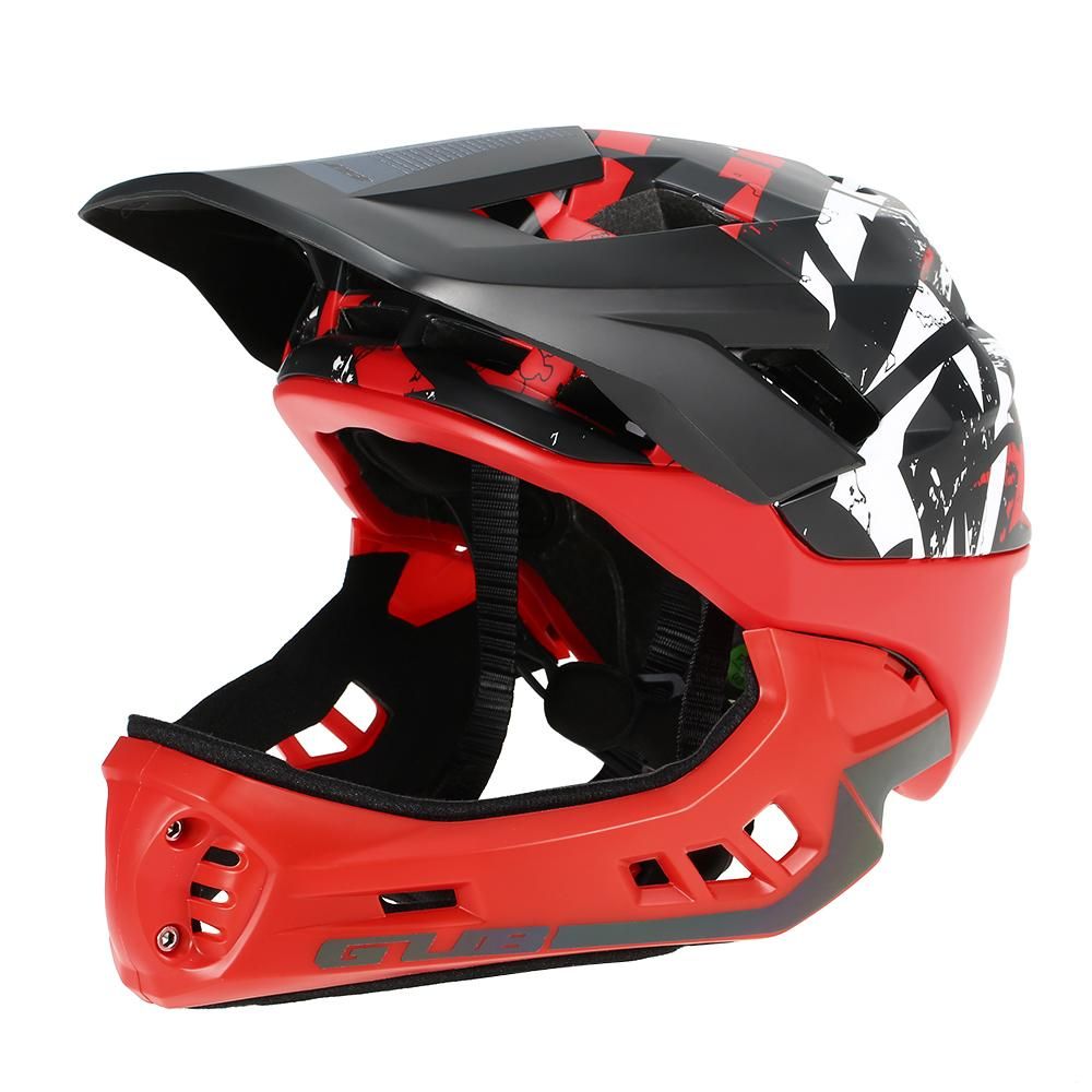 GUB Detachable Full Face Helmet for Child Cycling Skating Skiing Reflective Safety Helmet with Visor and Warning Light