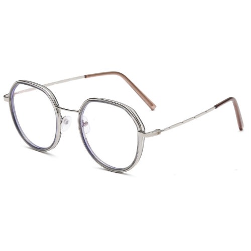 Vintage Blue Light Blocking Optical Glasses Metal Frame-Transparent - Silver Frame