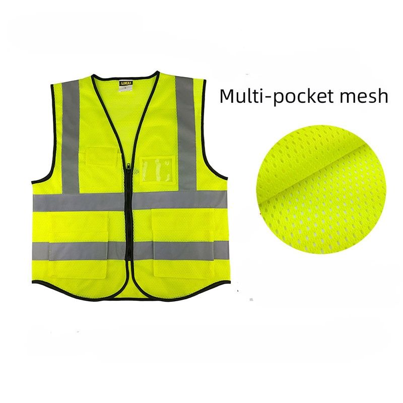 Mesh Reflective Vest Riding Safety Jacket Working-Fluorescein Yellow