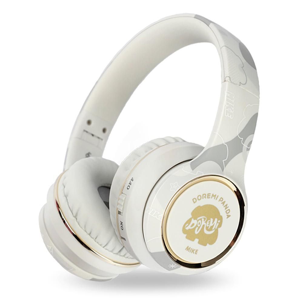 Fingertime MIKE1 BT 5.0 Wired & Wireless Foldable Stretchable Headset  Support Wireless Charging TF Card Playing FM Mode, White