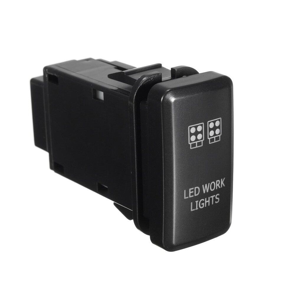 12V Push Switch Red LED Work Light For Toyota Fortuner Hilux Tacoma 2005-2011