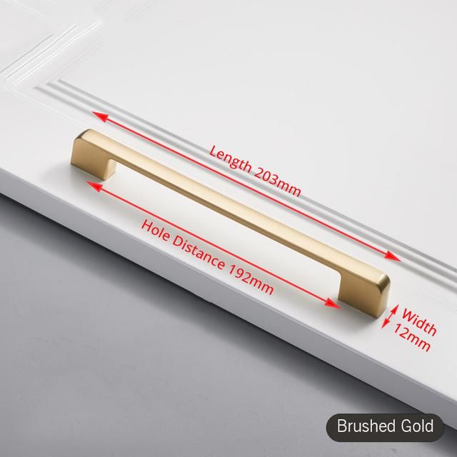 2pcs Brushed Gold Cabinet Handle