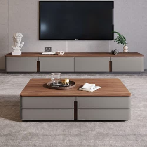 Grey Dior Tv Unit & Coffee Table