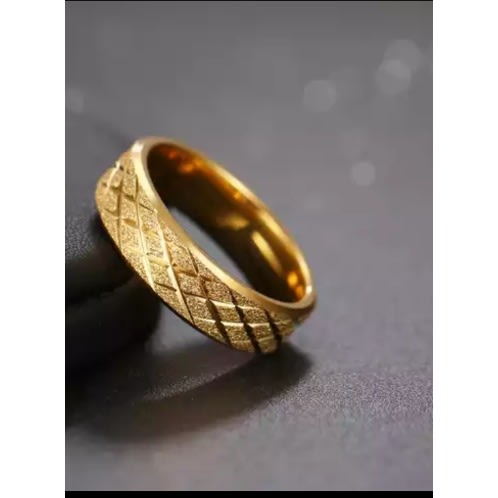 Men's Titanium Steel Gold Wedding Ring