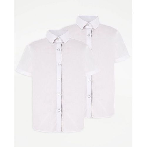 Girls White Short Sleeve School Shirt -2 Pack
