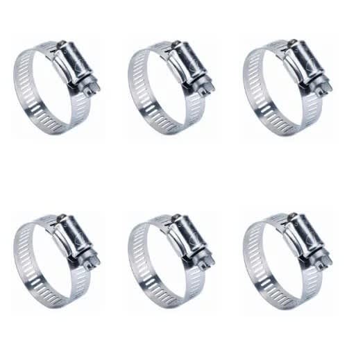 6 Pieces Of Stainless Hose Clamps - Up To 2 Inches Diameter
