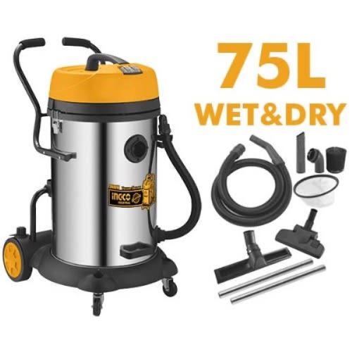 Ingco Industrial Vacuum Cleaner - Wet & Dry - 75l