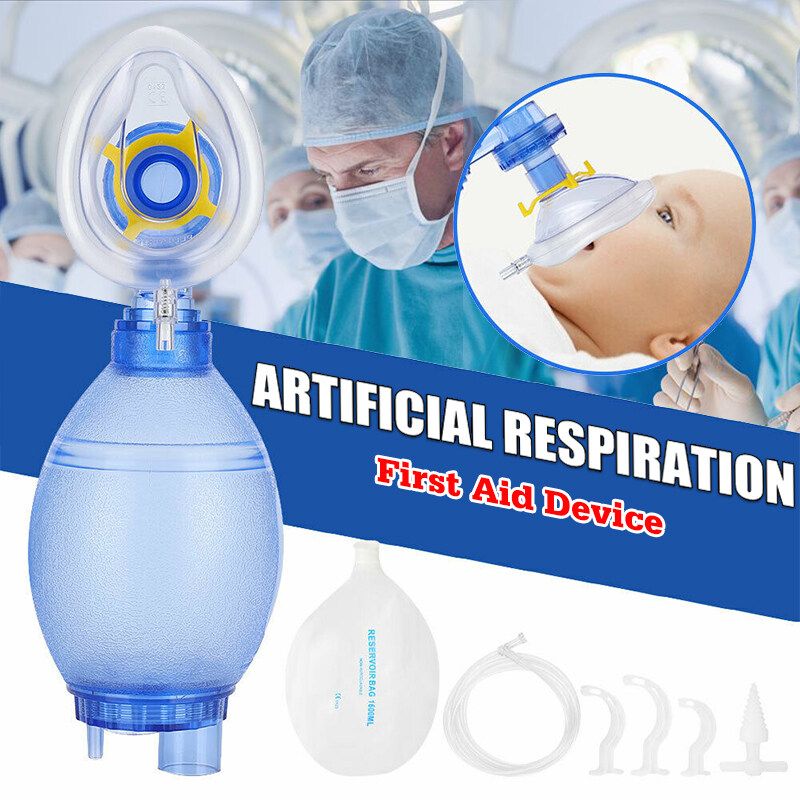 Manual Resuscitator PVC Adult Ambu Bag Oxygen Tube CPR First Aid Set For Patient-child