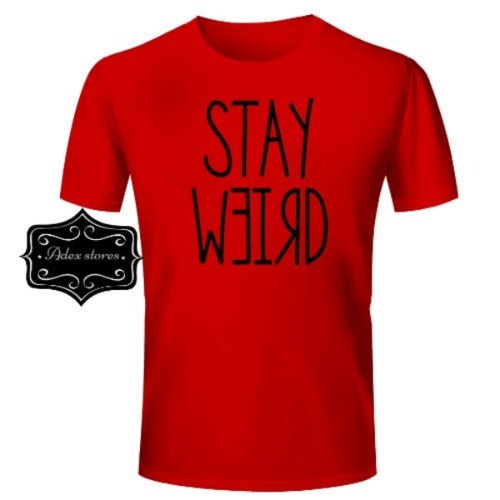 Stay Weird Black Print Shirt