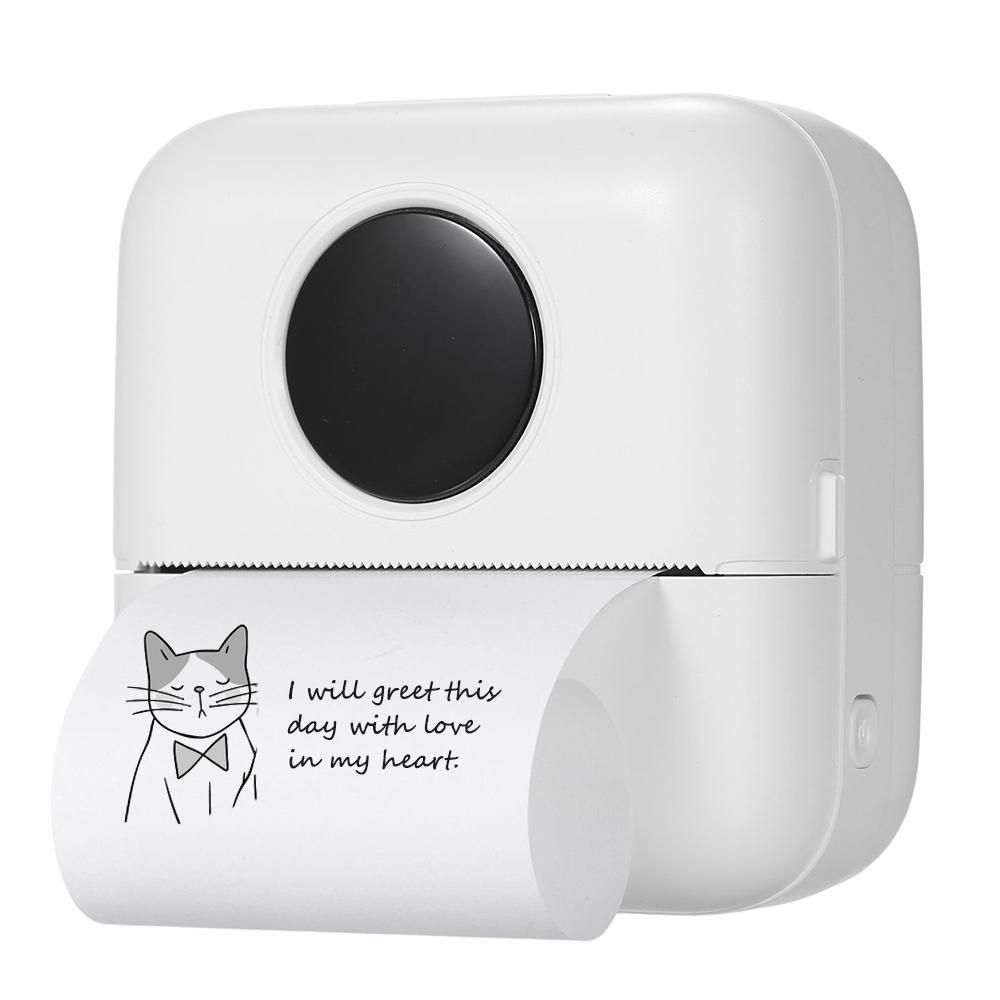 Portable Mini Pocket Printer Wireless BT Thermal Printer Photo Notes Errors Memo Thermal Printer Simple Operation White