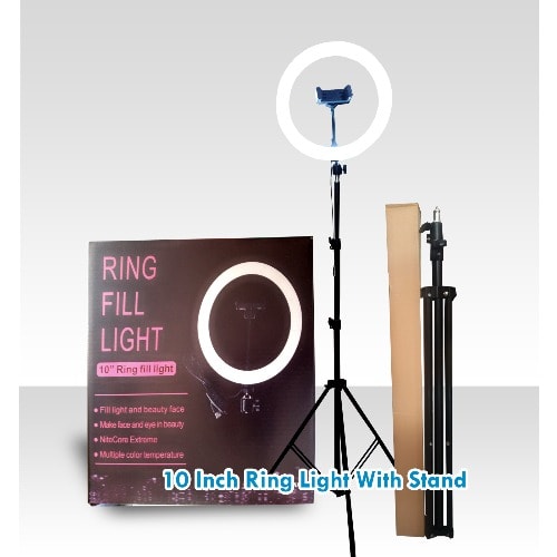10 Inch Ring Light With 2.1 Tripod Stand