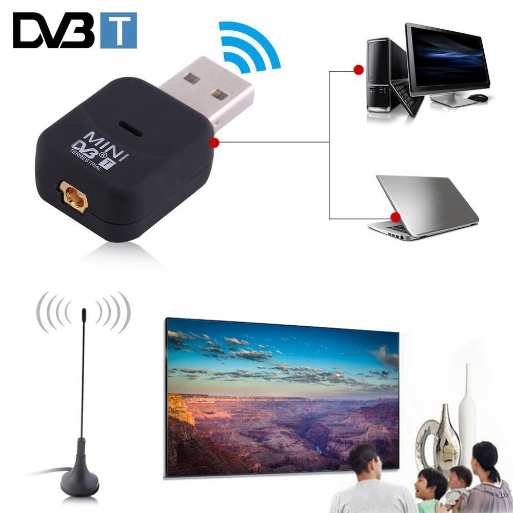 Mini USB 2.0 Digital SDR+DAB+FM  T HDTV Tuner TV Antenna Receiver Dongle Stick Video Broadcasting SDR Antena T Receiver
